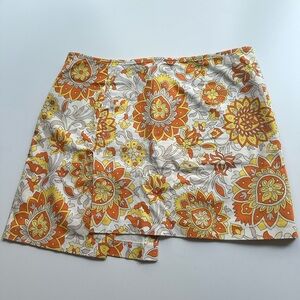 Sisley Orange Floral Mini Skirt